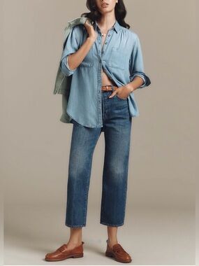 Anthropologie The Hadley Relaxed Button-down Shirt by Pilcro NWT!
